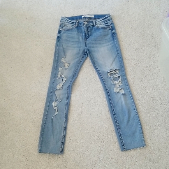 Urban Kids Skinny Ripped Jeans Medium Wash 14-16 - Picture 1 of 4
